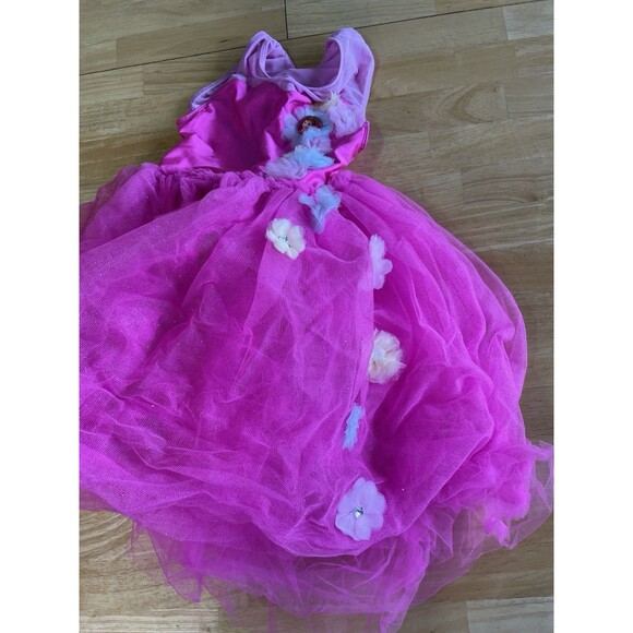 Disney Store Fancy Nancy Leotard Tutu Dance Tulle Girls 7/8 Pink Flowers - Picture 2 of 7